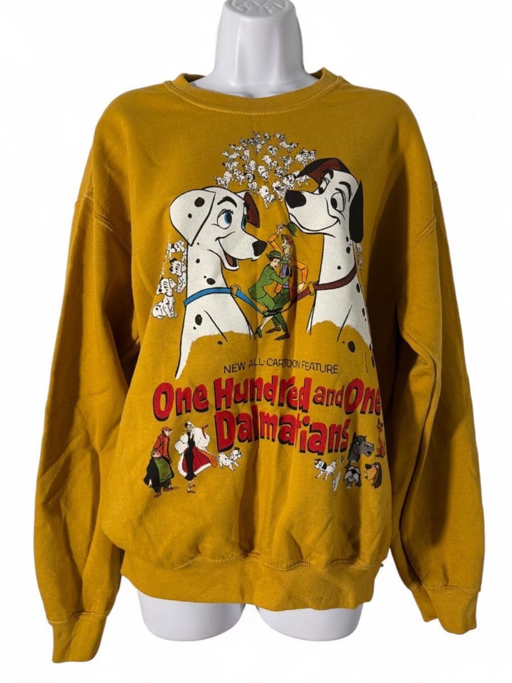 Disney Mustard Yellow One Hundred and One Dalmatians Graphic Dog Sweatshirt